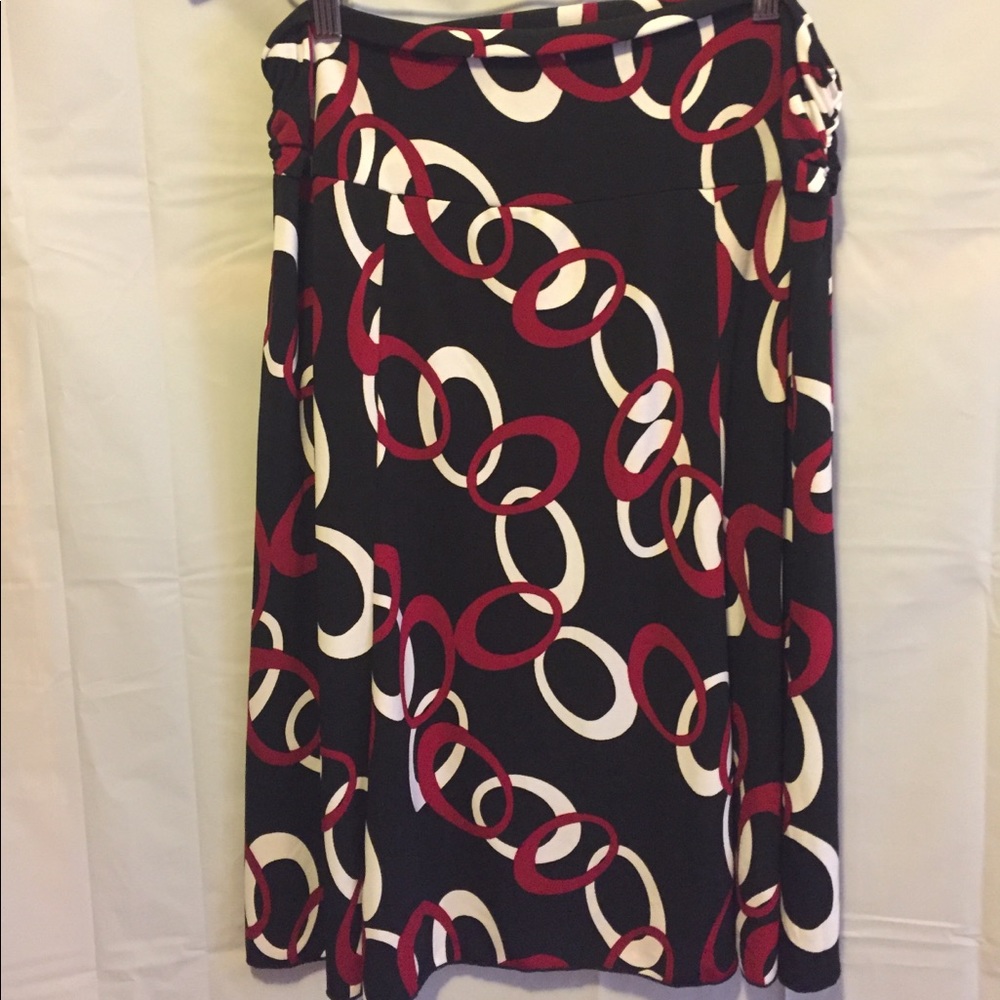 Wrapper Brand Skirt, Black with Red & White circle